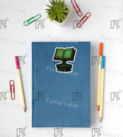 Enchanted Grimoire Glow-in-the-Dark Spellbook Sticker