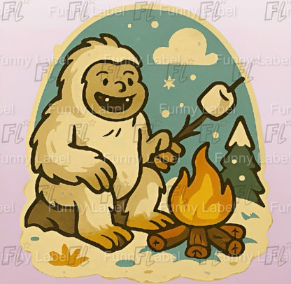 Holographic Yeti Sticker – Waterproof Winter Camping Decal