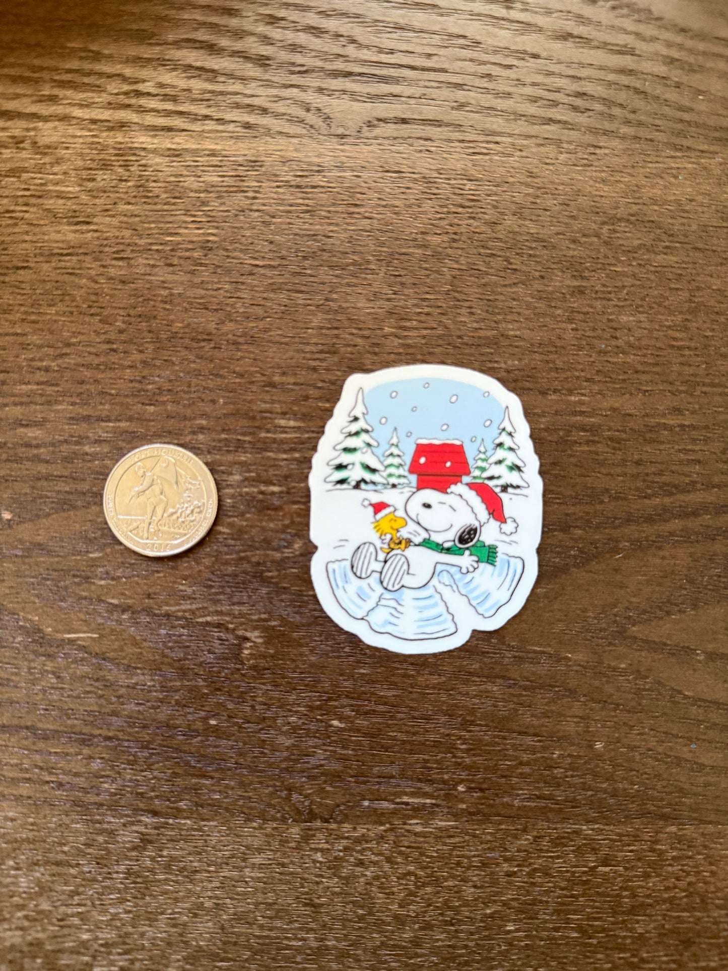 Snoopy Snow Angel Sticker | Woodstock Winter Play Decal | Peanuts Christmas Activity Vinyl