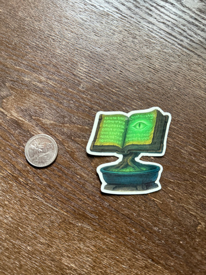 Enchanted Grimoire Glow-in-the-Dark Spellbook Sticker