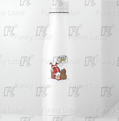 Upside-Down Santa Sticker – Funny Christmas Label with Chimney & Gift Sack