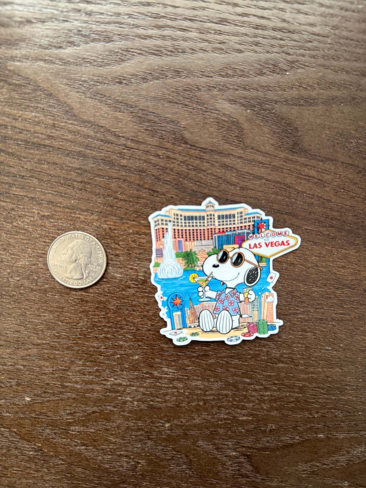 Snoopy Las Vegas Sticker | Peanuts Casino Trip Decal | Welcome to Vegas Art | Travel Souvenir Vinyl | Poker Gambling Gift | Iconic Pop Culture