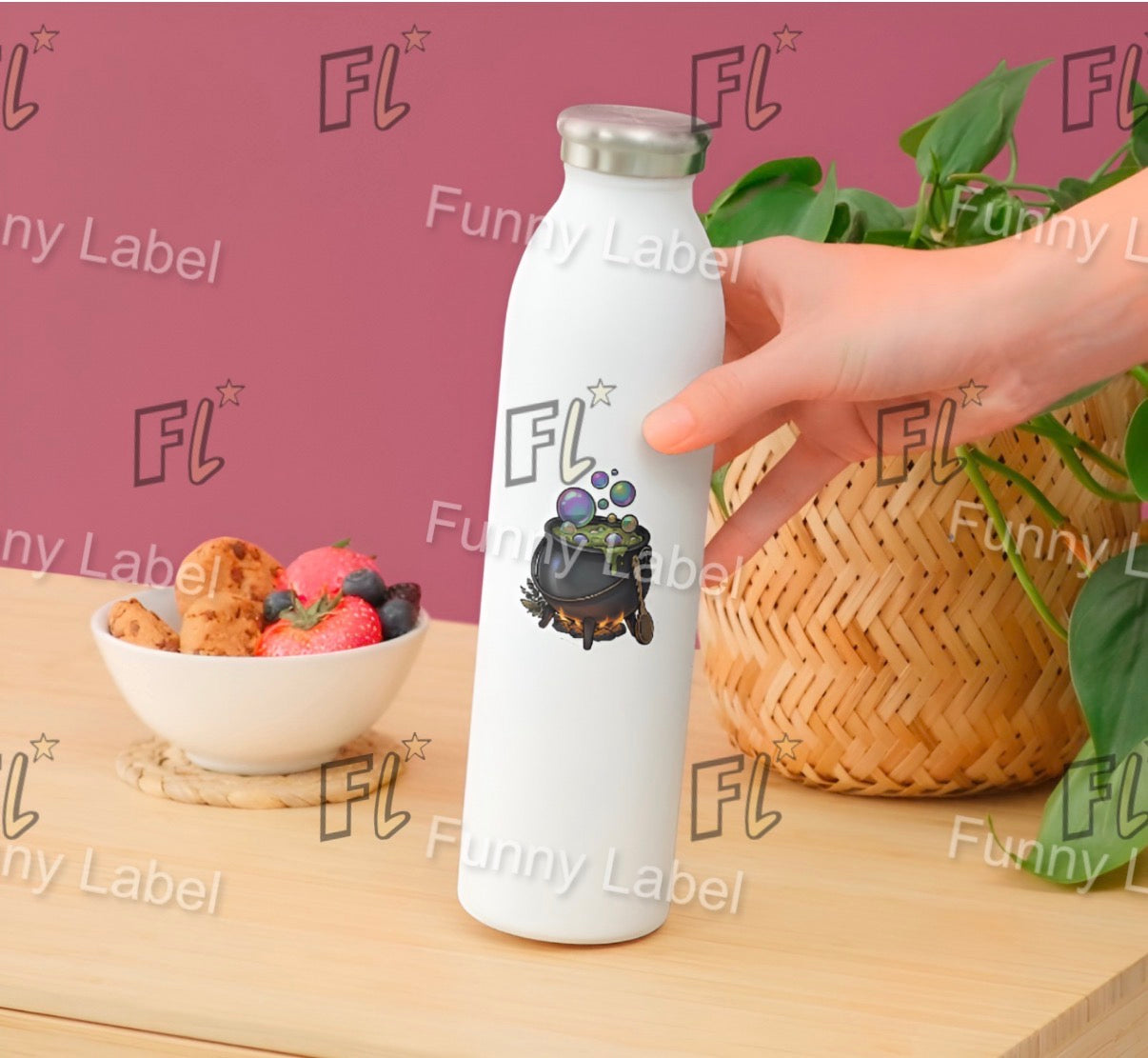 Bubbling Brew Glow-in-the-Dark Witch's Cauldron Sticker