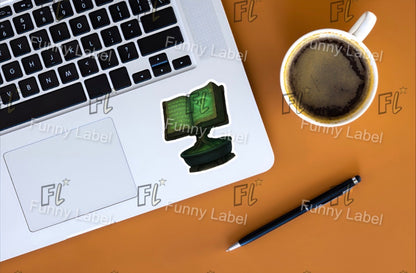 Enchanted Grimoire Glow-in-the-Dark Spellbook Sticker