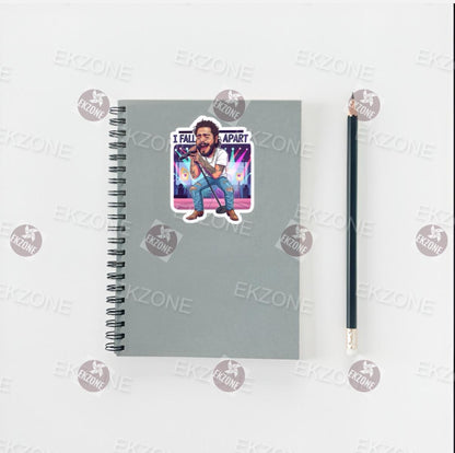Post Malone I Fall Apart Sticker | Concert Performance Decal | Posty Lover Vinyl | Posty Pop Star Fan Art | Live Show Gift | Posty Laptop