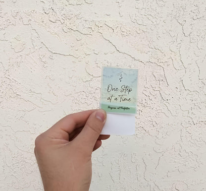 Transparent One Step at a Time Sticker | Motivational Quote Decal | Progress Not Perfection Vinyl | Mental Health Art | Hiking Hiker Gift