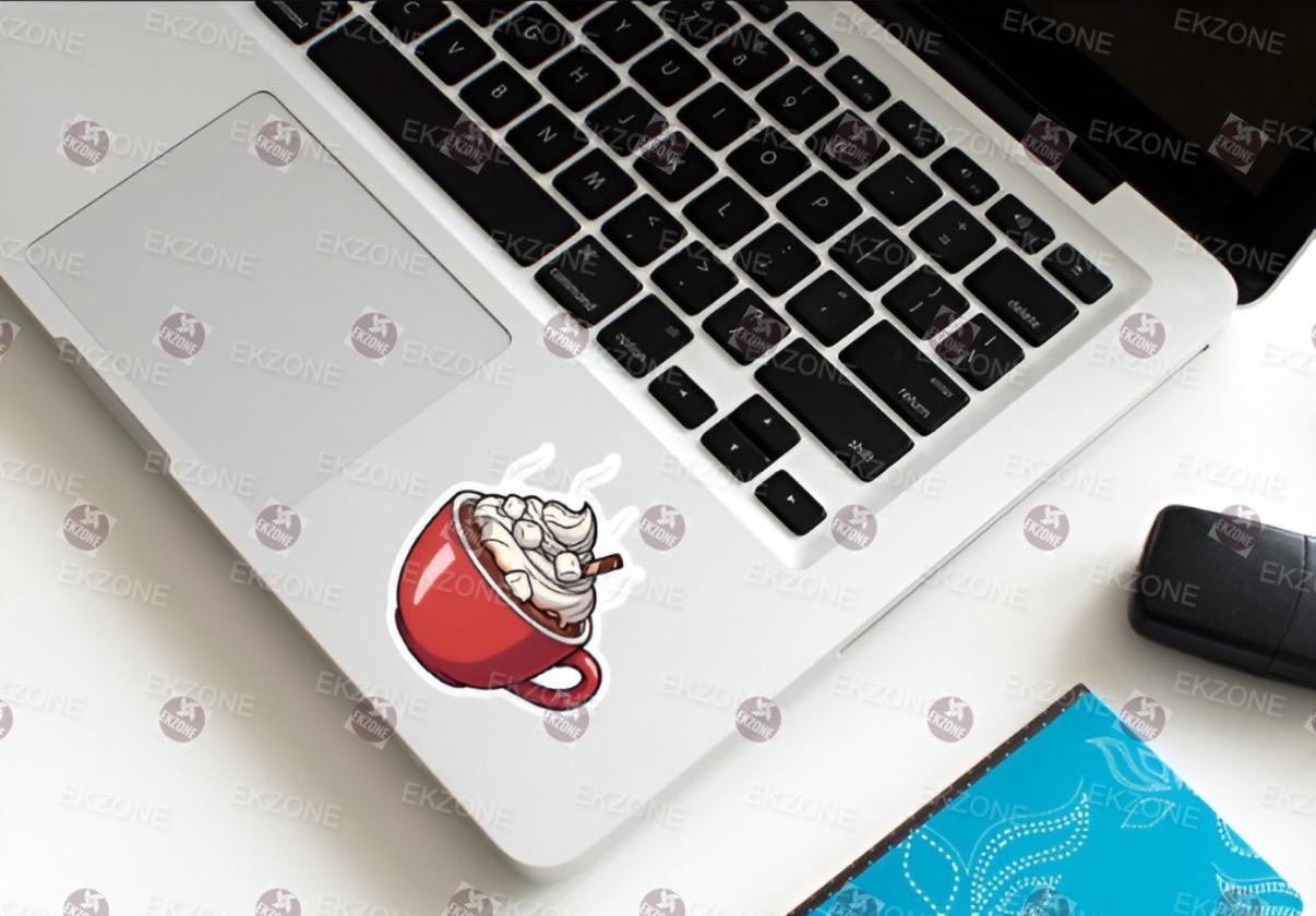 Hot Chocolate Sticker | Cozy Winter Drink Decal | Marshmallow Cocoa Art | Festive Holiday Vinyl | Hot Cocoa Lover Gift | Christmas Mug