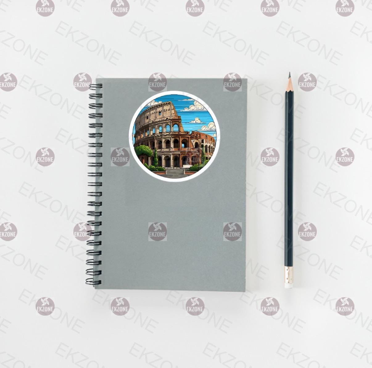 Rome Colosseum Sticker | Italian Landmark Decal | Travel Souvenir Art | Roman Empire Vinyl | Europe Trip Gift | Pop Art Rome Laptop Sticker