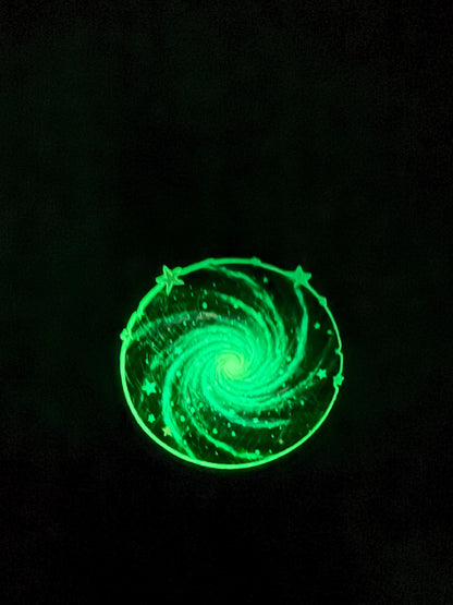 Glow in the Dark Galaxy Sticker | Psychedelic Space Decal | Celestial Cosmos Art | Luminous Star Vinyl | UV Reactive Universe Gift | Magical