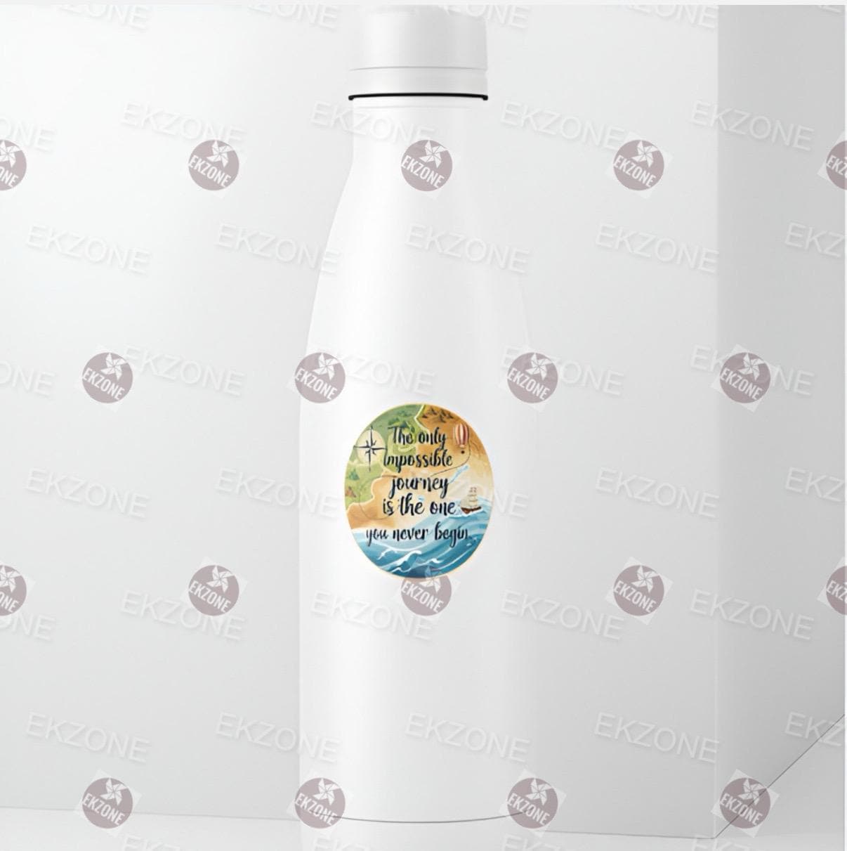 Impossible Journey Travel Sticker | Motivational Quote Decal | Wanderlust Map Art | Vintage Adventure Vinyl | Gift for Traveler | Inspiring