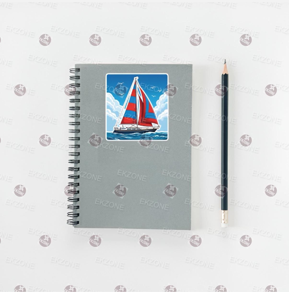 Sailboat Sticker | Nautical Sailing Ship Decal | Ocean Adventure Art | Yacht Lover Vinyl | Marine Travel Gift | Colorful Boat Laptop