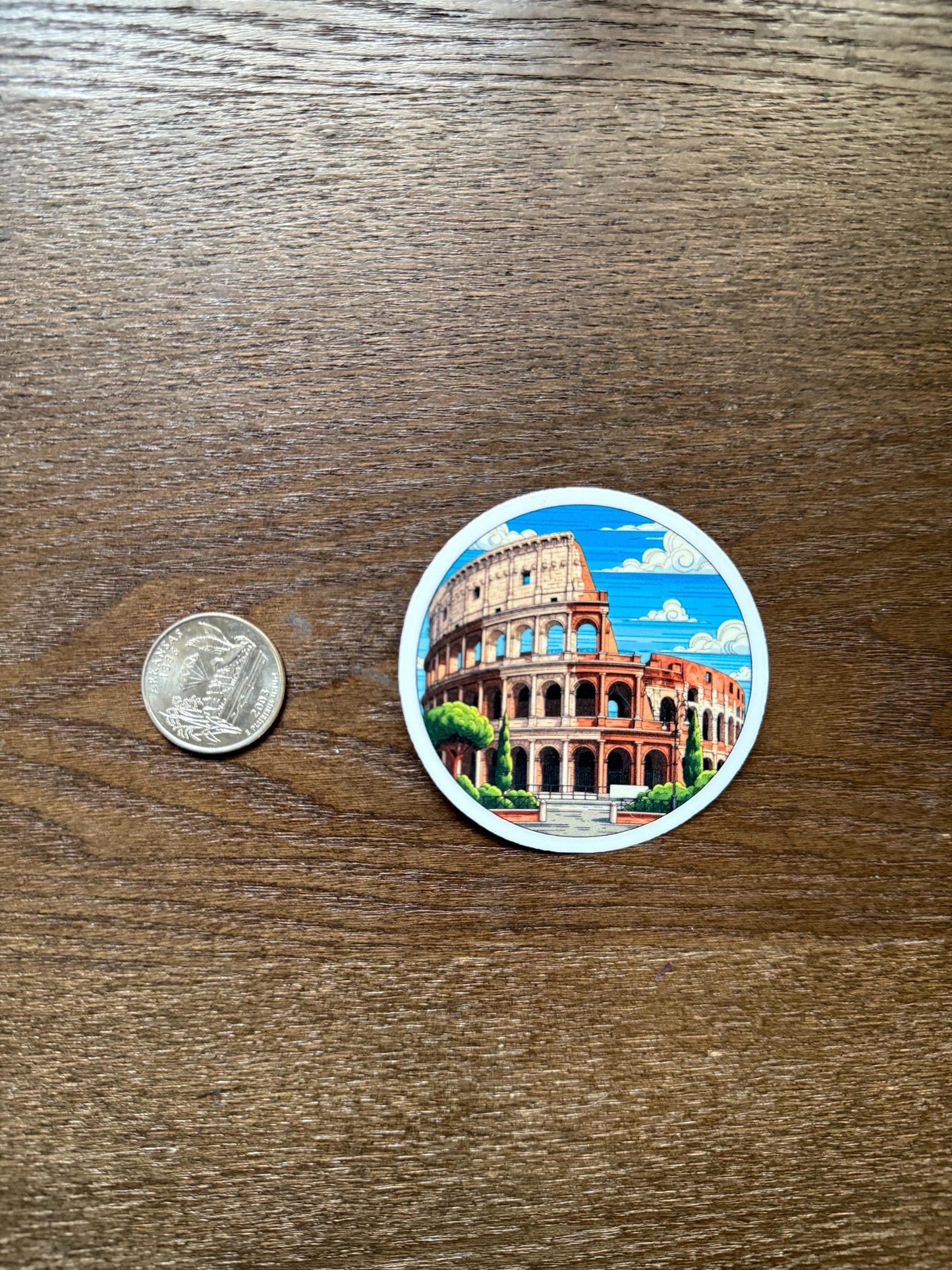 Rome Colosseum Sticker | Italian Landmark Decal | Travel Souvenir Art | Roman Empire Vinyl | Europe Trip Gift | Pop Art Rome Laptop Sticker
