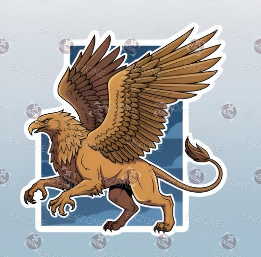 Griffin Mythical Creature Sticker | Fantasy Gryphon Decal | Winged Lion Eagle Art | D&D RPG Vinyl | Adventure Animal Gift | Legendary Beast
