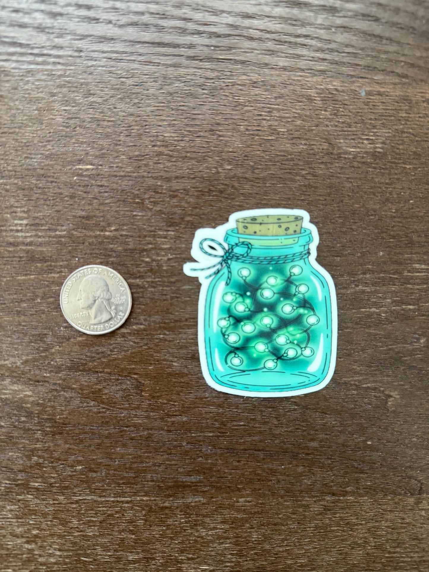 Glow in the Dark Magical Jar Sticker | Fairy Lights Decal | Enchanted Bottle Art | Luminous Firefly Vinyl | UV Reactive Cozy Gift