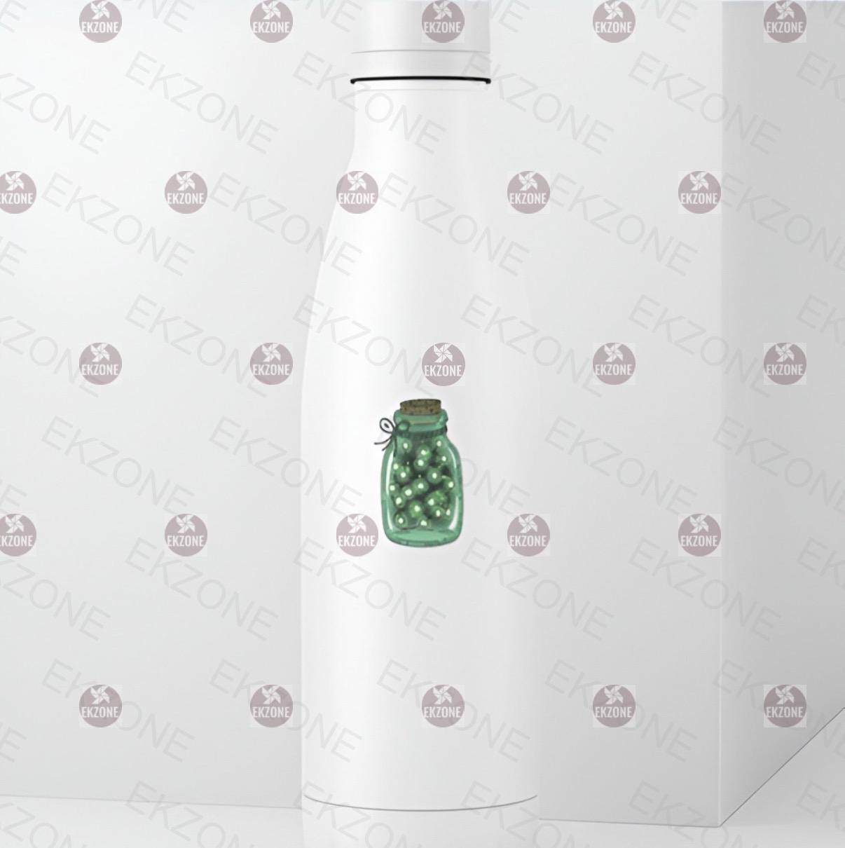 Glow in the Dark Magical Jar Sticker | Fairy Lights Decal | Enchanted Bottle Art | Luminous Firefly Vinyl | UV Reactive Cozy Gift