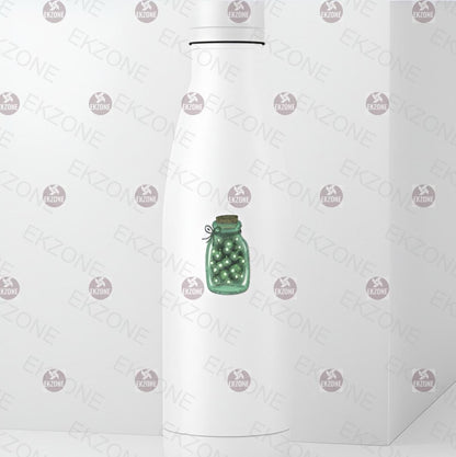 Glow in the Dark Magical Jar Sticker | Fairy Lights Decal | Enchanted Bottle Art | Luminous Firefly Vinyl | UV Reactive Cozy Gift