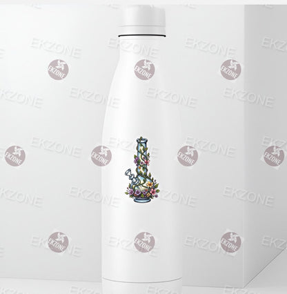 Transparent Floral Bong Sticker | Clear Vinyl Botanical Bong Decal | Whimsical Plant Art | Bohemian Aesthetic Vinyl | Cute Stoner Gift