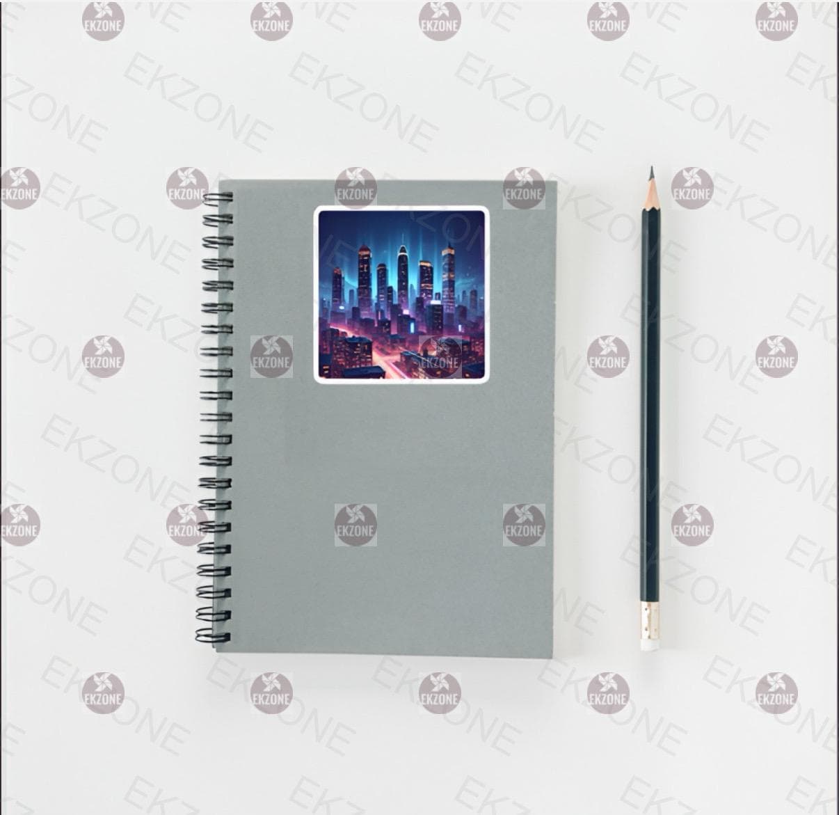 Glow in Dark Cyberpunk City Sticker | Futuristic Cityscape Decal | Neon Urban Art | Sci-Fi Vaporwave Vinyl | UV Reactive Gift | Skyscrapers