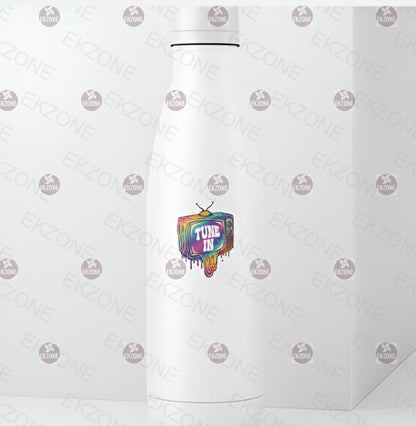 Glow in Dark Tune In TV Sticker | Psychedelic Retro Decal | Dripping Television Art | UV Reactive Pop Art | Nostalgia Gift | 80s Aesthetic