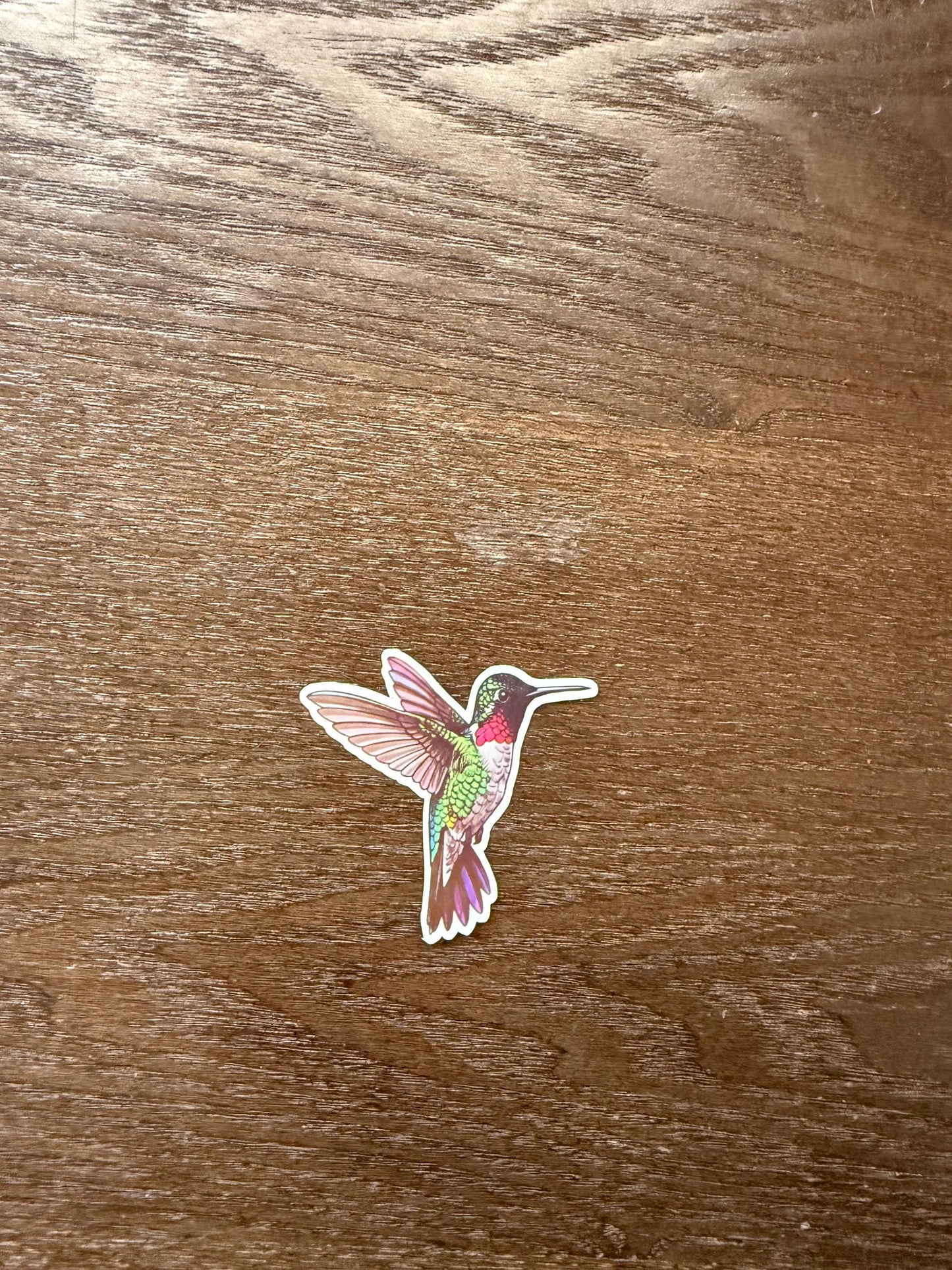 Hummingbird Sticker | Vibrant Nature Decal | Colorful Bird Art | Garden Lover Gift | Flying Wildlife Vinyl | Ruby-Throated Hummingbird