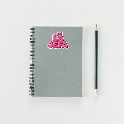 La Jefa Sticker | Empowering Girl Boss Decal | Spanish Quote Art | Latina Boss Vinyl | Feminist Gift | The Boss Laptop Sticker | Pink Bow