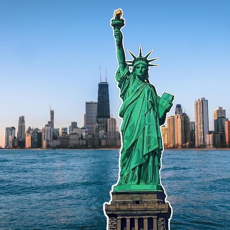 Statue of Liberty Sticker - NYC Landmark Decal -New York City Souvenir Vinyl Sticker-Symbol of Freedom Decal-NYC USA Patriotic Vinyl Sticker