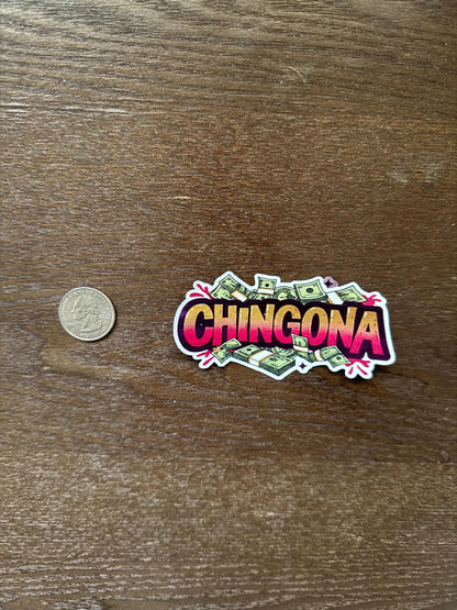 Chingona Sticker - Latina Boss Babe Money Decal - Empowerment Vinyl Sticker - Chingona AF Sticker - Badass Latina Boss Decal - Money Success