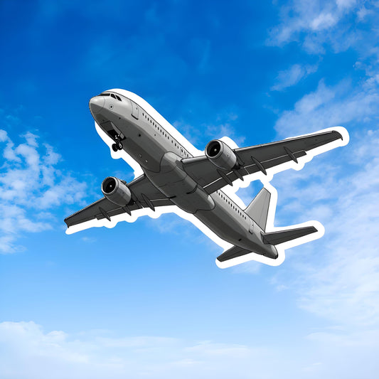 Airplane Sticker - Passenger Jet in Flight Decal - Aviation Lover Vinyl Sticker - Passenger Jet Airplane Sticker -Laptop Sticker