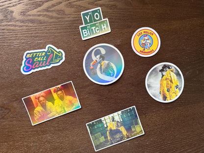 Breaking Bad & Better Call Saul Sticker Pack | Heisenberg Decals | Walter White Jesse Pinkman Art | Los Pollos Hermanos Gift | TV Show Fan