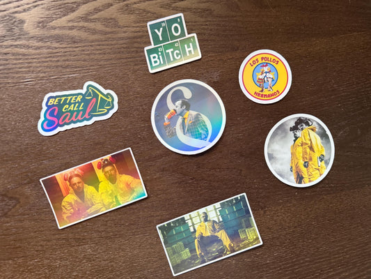 Breaking Bad & Better Call Saul Sticker Pack | Heisenberg Decals | Walter White Jesse Pinkman Art | Los Pollos Hermanos Gift | TV Show Fan
