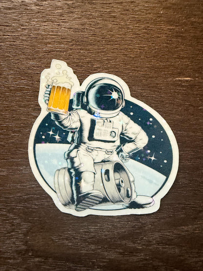 Astronaut Drinking Sticker Pack | Funny Space Decals | Sci-Fi Humor Art | Cosmic Party Vinyl | Space Lover Gag Gift | Quirky Barware Laptop