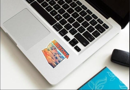 Holographic ARIZONA Grand Canyon Sticker | Shiny State Outline Decal | Travel Souvenir Vinyl | Dazzling Desert Landscape Art | Arizona Local