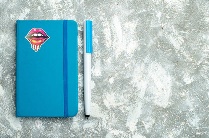 Holographic Dripping Lips Sticker | Pop Art Mouth Decal | Shiny Aesthetic Art | Psychedelic Drip Vinyl | Makeup Lover Gift | Bold Statement