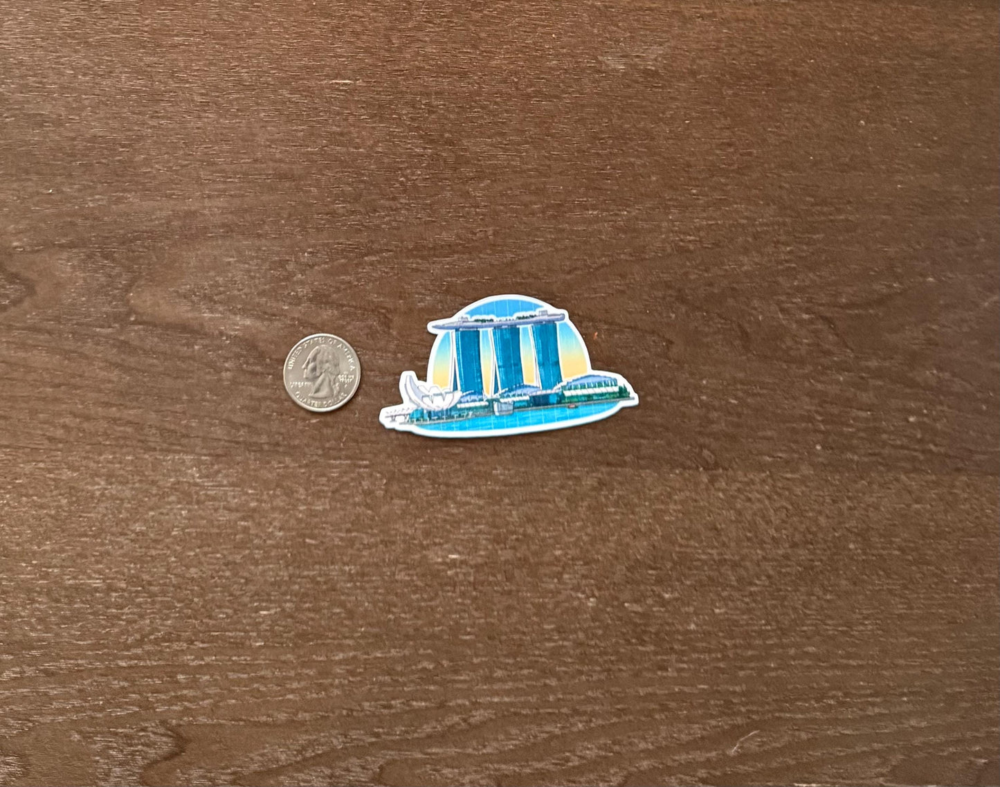 Singapore Skyline Sticker - Marina Bay Sands & ArtScience Museum Decal - Travel Souvenir Vinyl Sticker - Marina Bay Skyline Decal