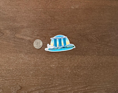 Singapore Skyline Sticker - Marina Bay Sands & ArtScience Museum Decal - Travel Souvenir Vinyl Sticker - Marina Bay Skyline Decal