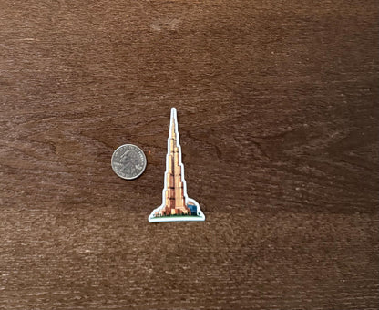 Burj Khalifa Sticker - Dubai UAE Landmark Decal - Dubai Sticker - Burj Khalifa Skyscraper Decal - Dubai UAE Sticker - Water Bootle Sticker -