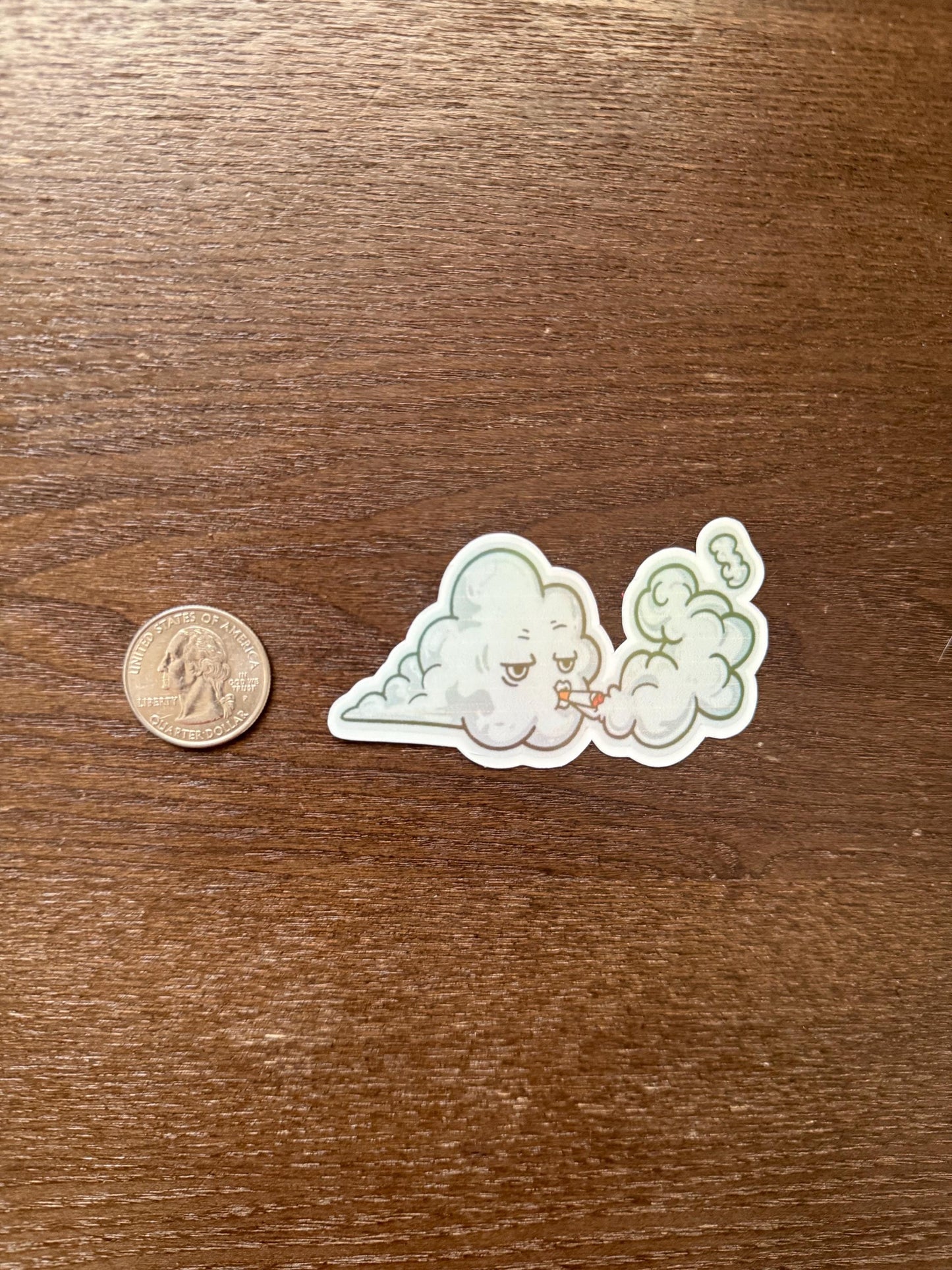 Smoking Cloud Sticker | Funny Pot Head Decal | Stoner Humor Art | 420 Friendly Vinyl | Smoke Cloud Gift | Quirky Cartoon Laptop