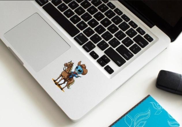 Cowboy Alien Sticker | Western Sci-Fi Decal | Extraterrestrial Rider Art | Funny Space Cowboy Vinyl | Rodeo Alien Gift | Unique Western Gift