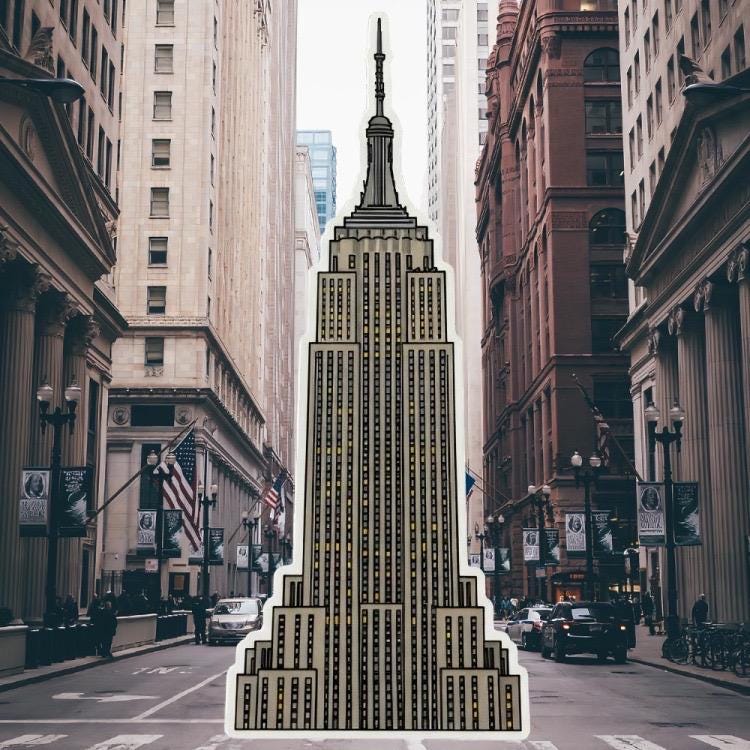 Empire State Building Sticker - NYC Landmark Decal - New York City Vinyl Sticker - NYC Sticker - NYC Decal for Laptop, Water Bottle, Phone