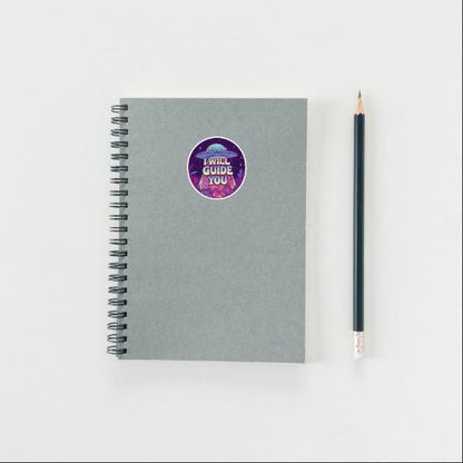 I Will Guide You UFO Sticker - Psychedelic Alien Spacecraft Decal - Trippy Vinyl Sticker - UFO Guide Sticker - Psychedelic Alien Lands -