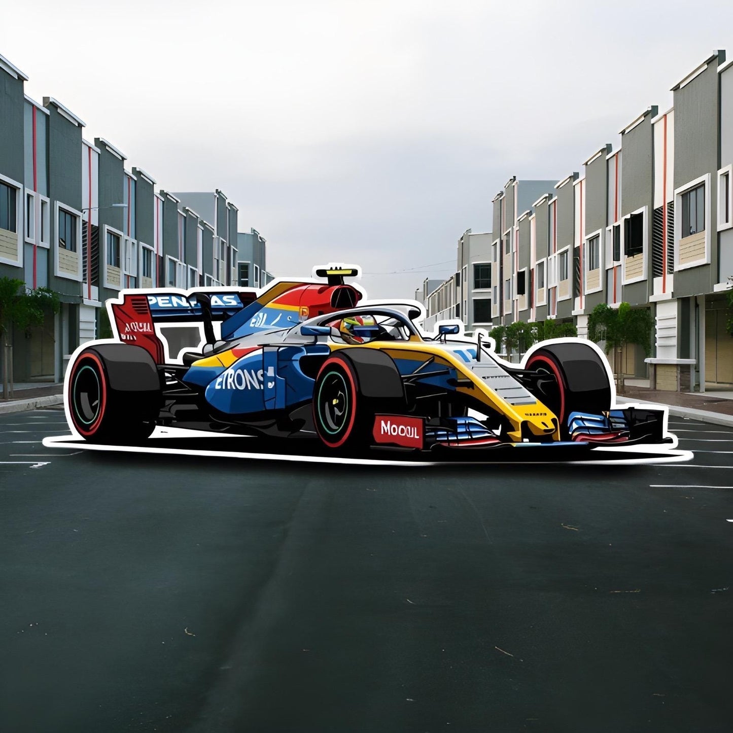 Formula 1 Style Racing Car Sticker - F1 Inspired Decal - Motorsport Sticker - Petronas Livery Art - Race Car Laptop Decal - Gift for F1 Fan