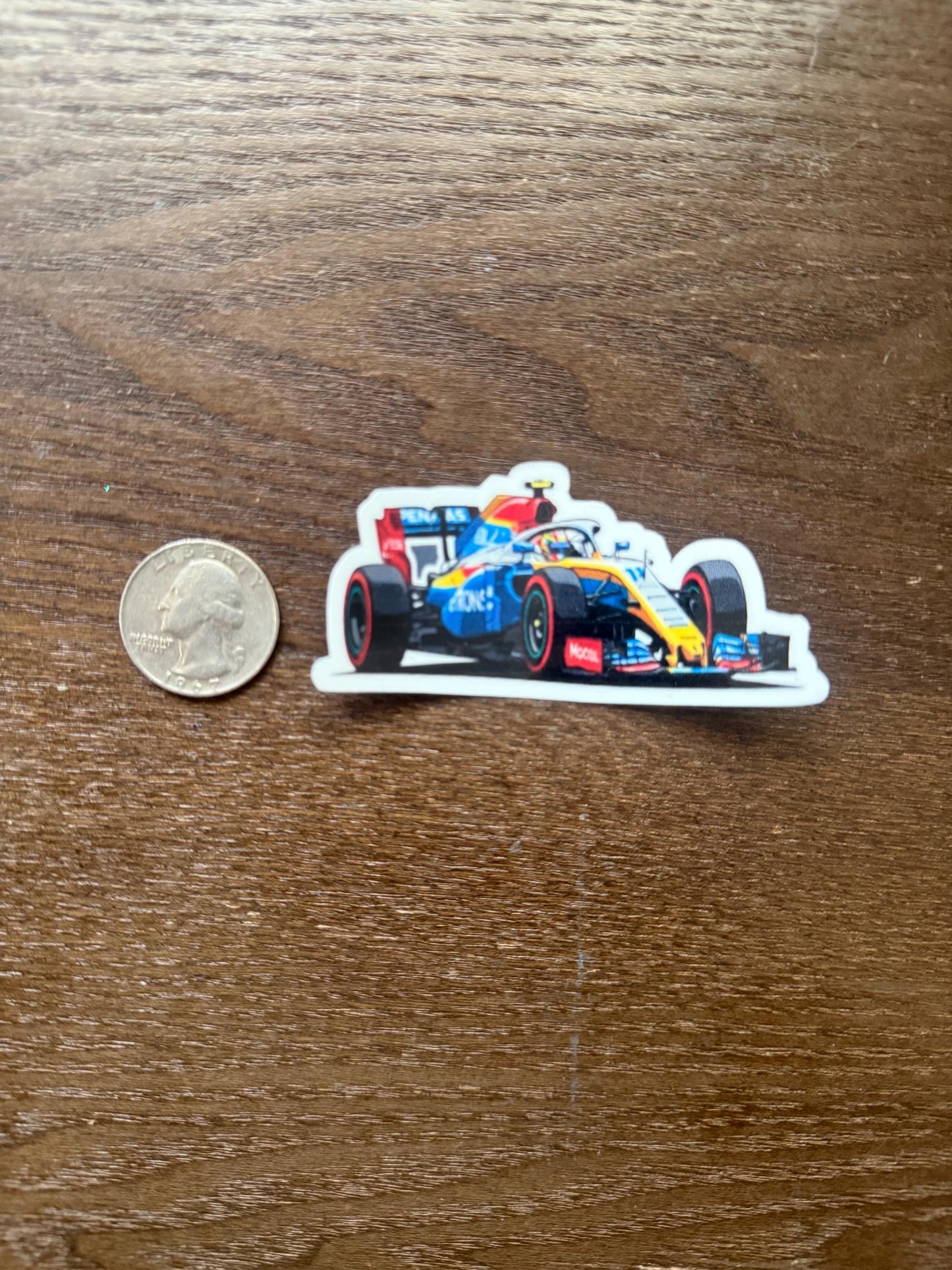 Formula 1 Style Racing Car Sticker - F1 Inspired Decal - Motorsport Sticker - Petronas Livery Art - Race Car Laptop Decal - Gift for F1 Fan