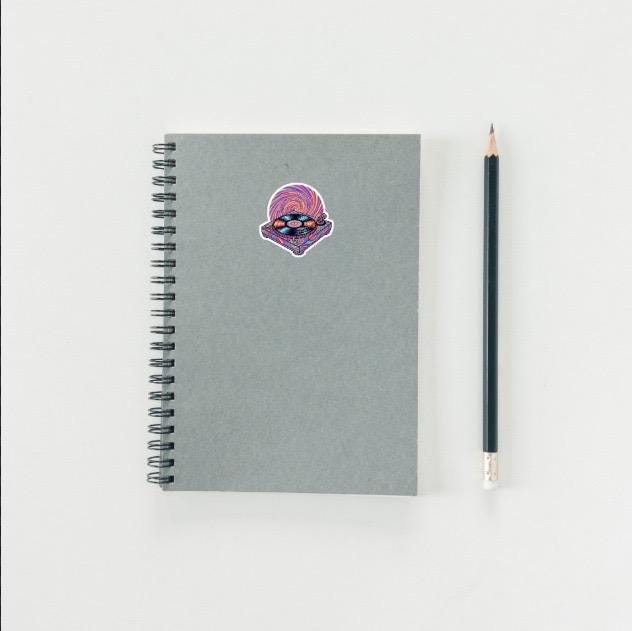 Glow in the Dark Turntable Sticker | Psychedelic Vinyl Decal | Trippy Music Lover Gift | Retro DJ Gear Sticker | UV Reactive Record Player