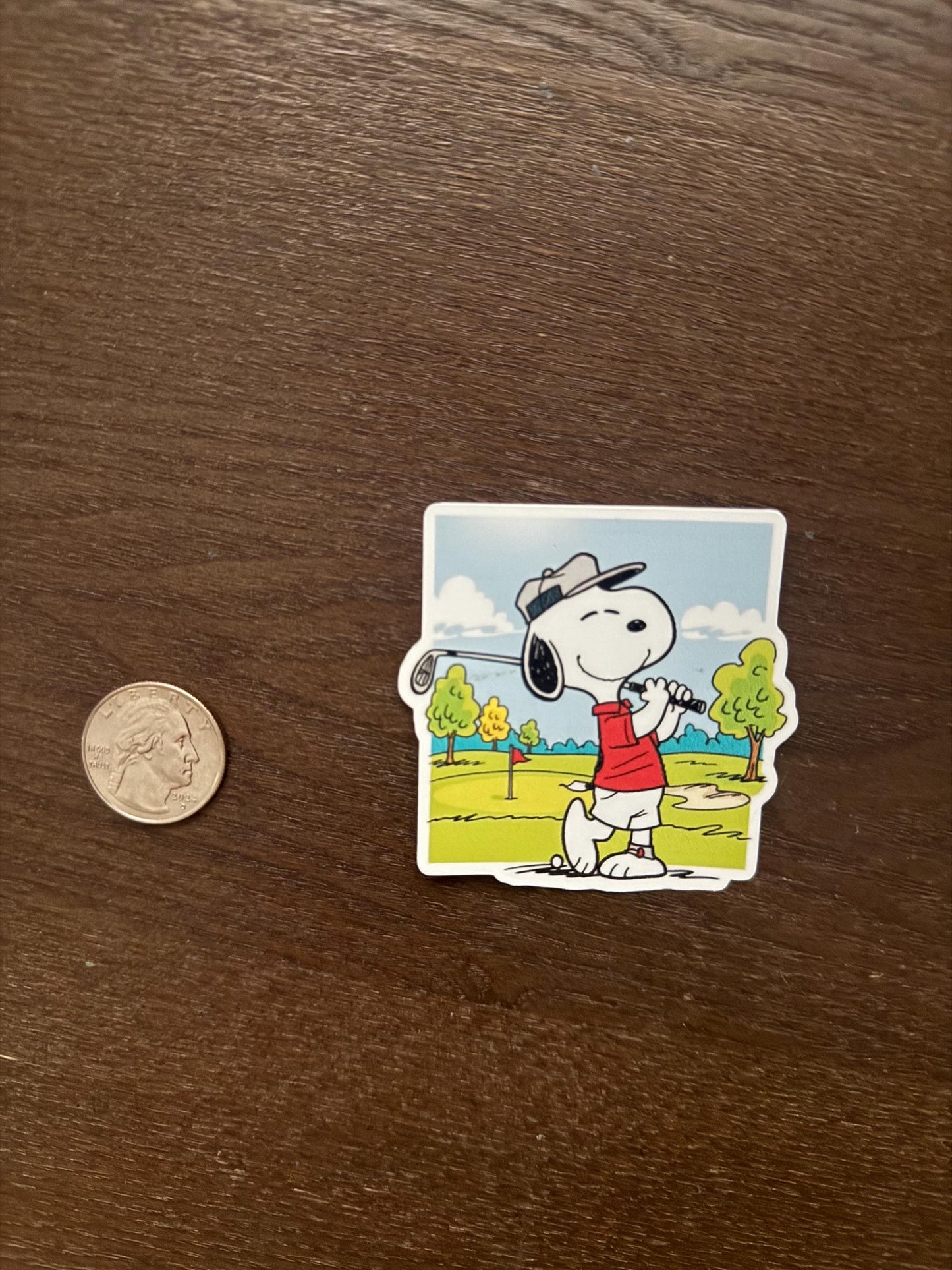 Snoopy Golfing Sticker | Peanuts Golf Decal | Cute Golfer Dog Art | Sports Fan Gift | Cartoon Golf Course Vinyl | Peanuts Lover Accessory
