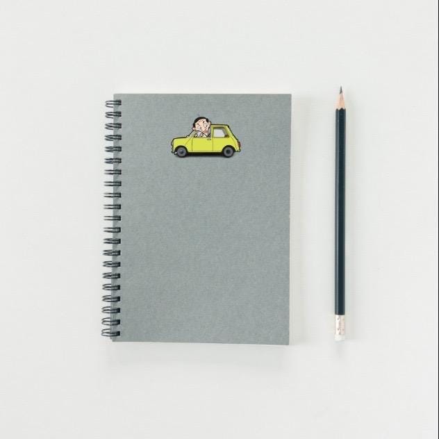 Mr Bean Car Sticker | Classic Mini Cooper Decal | Funny British Comedy Art | Iconic TV Show Vinyl | Mr Bean Fan Gift | Quirky Laptop Sticker