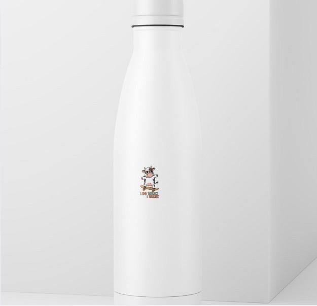 I Do What I Want Cow on Skateboard Sticker | Funny Animal Decal | Rebel Attitude Vinyl | Skater Cow Art | Humorous Laptop Sticker | Cute