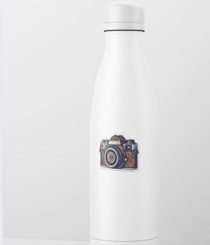 Glow in the Dark Camera Sticker | Psychedelic Photography Decal | Trippy Photo Lover Gift | Retro Camera Art | UV Reactive Vinyl | Laptop