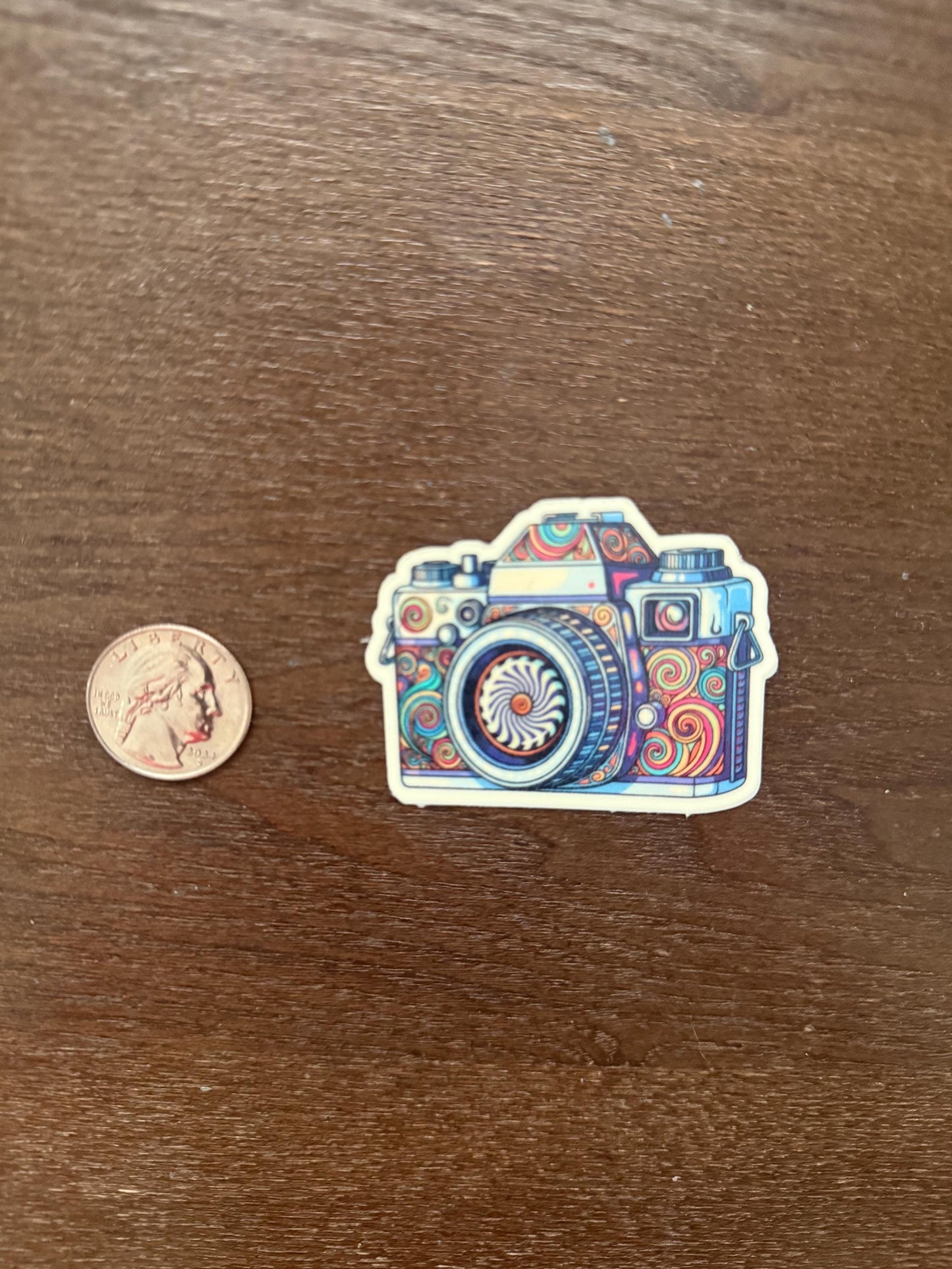 Glow in the Dark Camera Sticker | Psychedelic Photography Decal | Trippy Photo Lover Gift | Retro Camera Art | UV Reactive Vinyl | Laptop