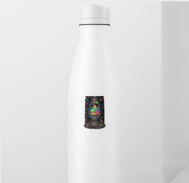 Glow in the Dark Lava Lamp Sticker | Psychedelic Retro Decal | Trippy Hippie Art | 70s Vibe Light Sticker | UV Reactive Vinyl|Laptop Sticker