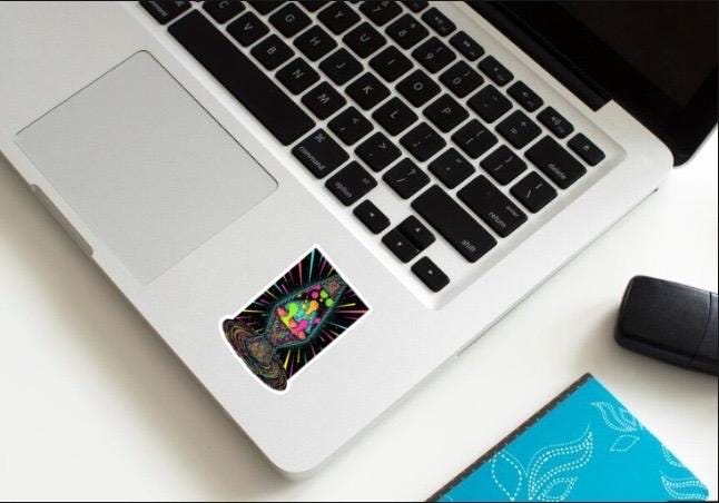 Glow in the Dark Lava Lamp Sticker | Psychedelic Retro Decal | Trippy Hippie Art | 70s Vibe Light Sticker | UV Reactive Vinyl|Laptop Sticker